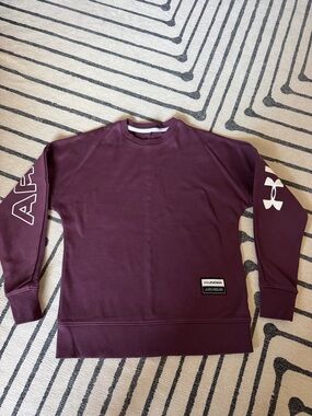 Under Armour Burgundy Crewneck Sweatshirt with Back Sleeve Logo
